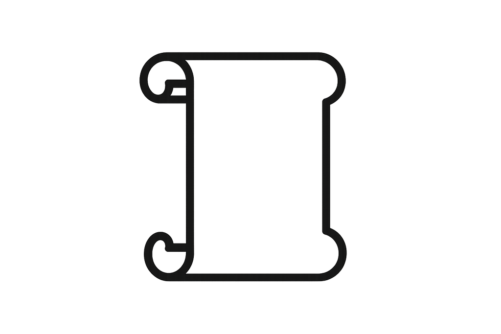 scroll paper blank black and white icon simple