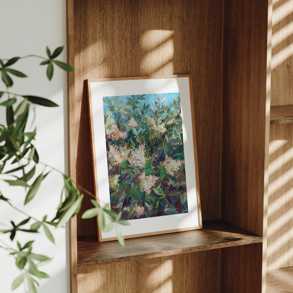 Louisiana Blossoms – White Crepe Myrtle Southern Florals Fine Art Print